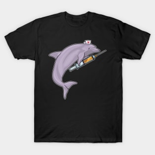 Dolphin as Nurse with Syringe T-Shirt